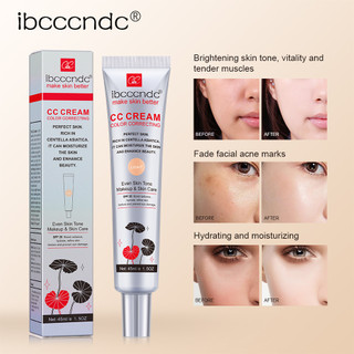 Creme Facial CC Corretor de Cor com Centella Asiatica, BB Cream Reparador e Base Líquida …