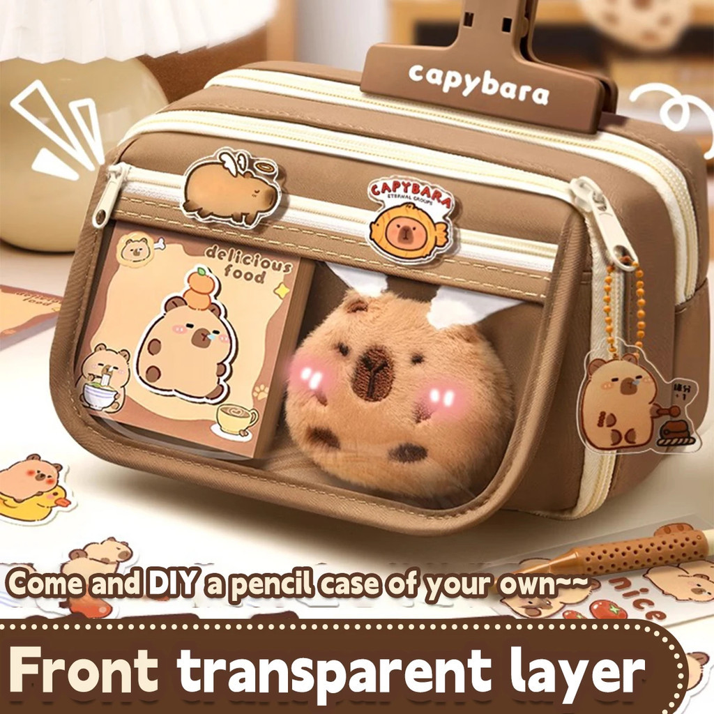 Bonito Grande Capacidade Saco De Lápis Flip Conjunto Papelaria Caso Simples Armazenamento De Escola Material De Escritór