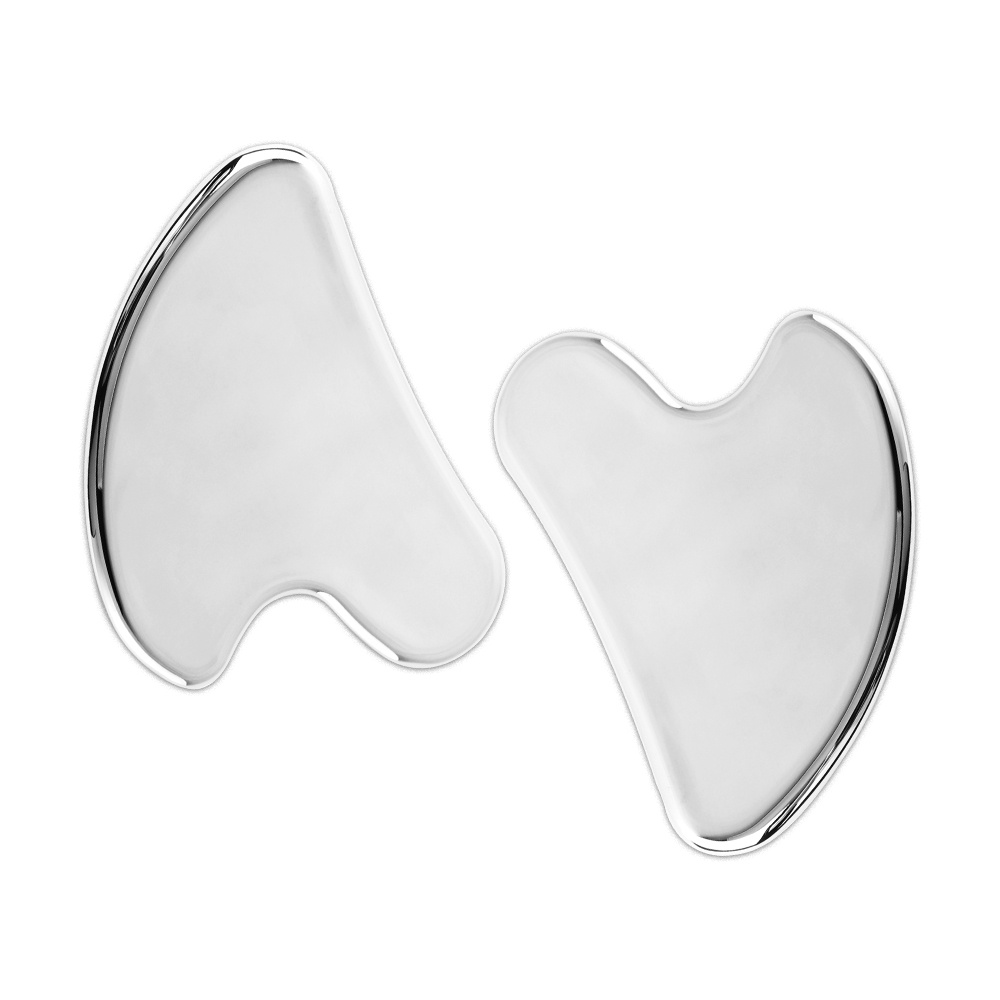 Novo raspador de Guasha de aço inoxidável para lifting facial e firmeza da pele, anti-envelhecimento, com estojo de