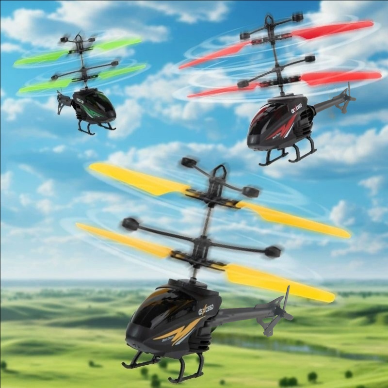 Brinquedo de Helicóptero de Indução de Qualidade-Mini Drone de Controle Remoto Recarregável para Crianças e Iniciantes - Miniatura 2