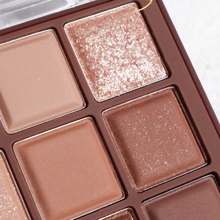 Detalhes do Paleta de Sombra de Olhos Chocolate 9 Cores – Brilho, Matte e Marrons Neutros, Multiuso, Acessível