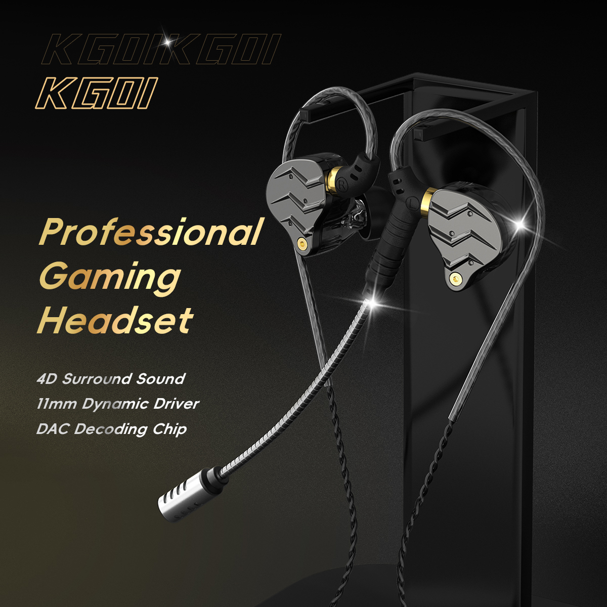 KG01 Fone De Ouvido Com Fio Para Jogos , Microfone Plugável , Cancelamento De Ruído , HiFi , PC , Universal , 3.5mm/Type