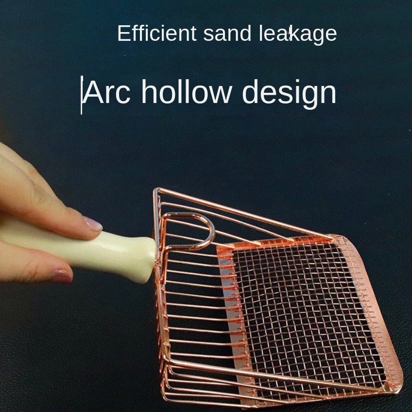 Peneira De Areia De Gato De Metal 2 Em 1 Para Animais De Estimação Com Pá Multifuncional De Malha Fina