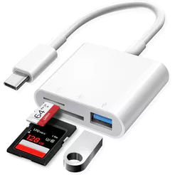 Adaptador Hub USB-C 2 em 1 para SD/TF/OTG, compatível com Xiaomi e MacBook