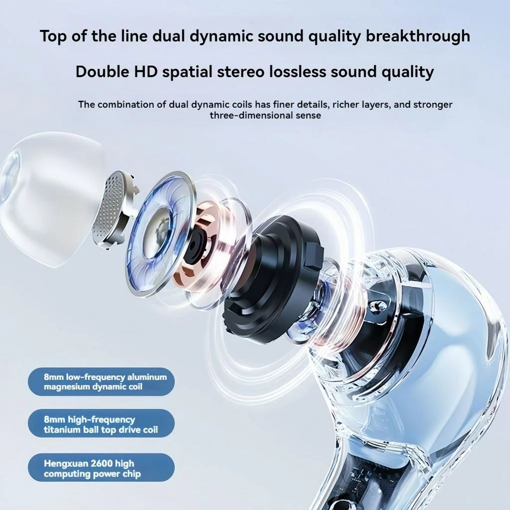 Air39 Fones De Ouvido Sem Fio Bluetooth Controle De Toque HiFi Stereo Noise Reduc Microfone À Prova D'água De Baixa Latê - detalhe