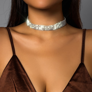 Colar De Gargantilha Curta De Rhinestone Brilhante Para Mulheres Acessórios De Pescoço Moda Feminina Jóias Presentes Meninas