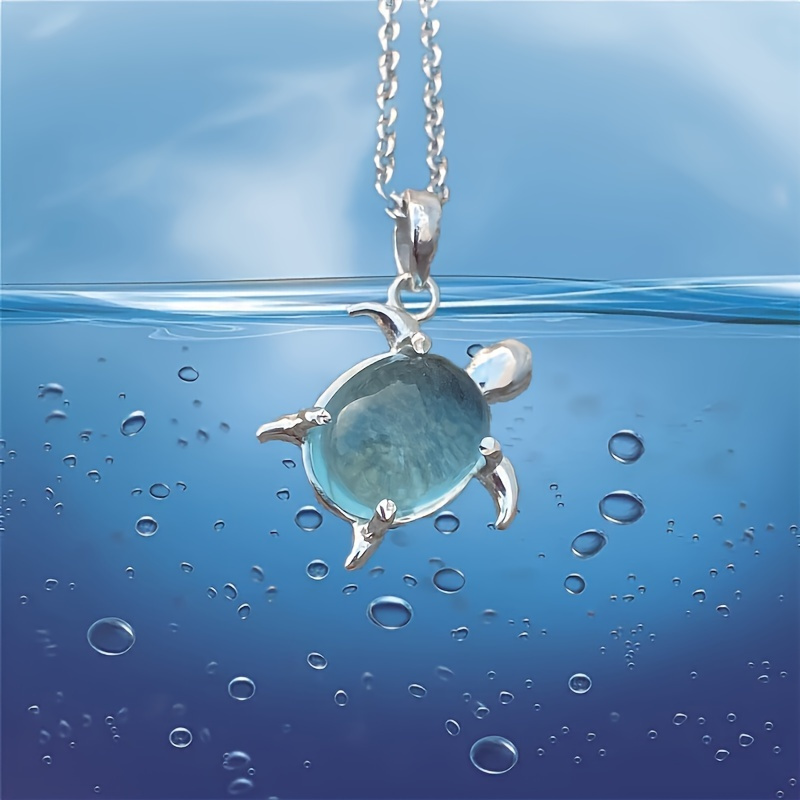 Colar Bonito Natação Tartaruga Transparente Azul Pingente Elegante Unissex Festa Jóias Presente em Oferta na Shopee