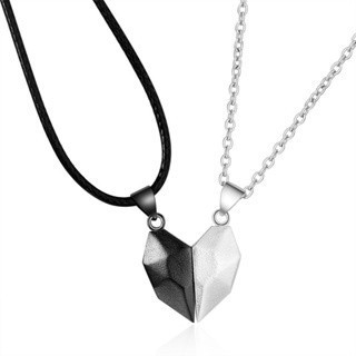 Conjunto De Colar De Casal De Coração Magnético Combinando Com Corrente De Clavícula Ping…