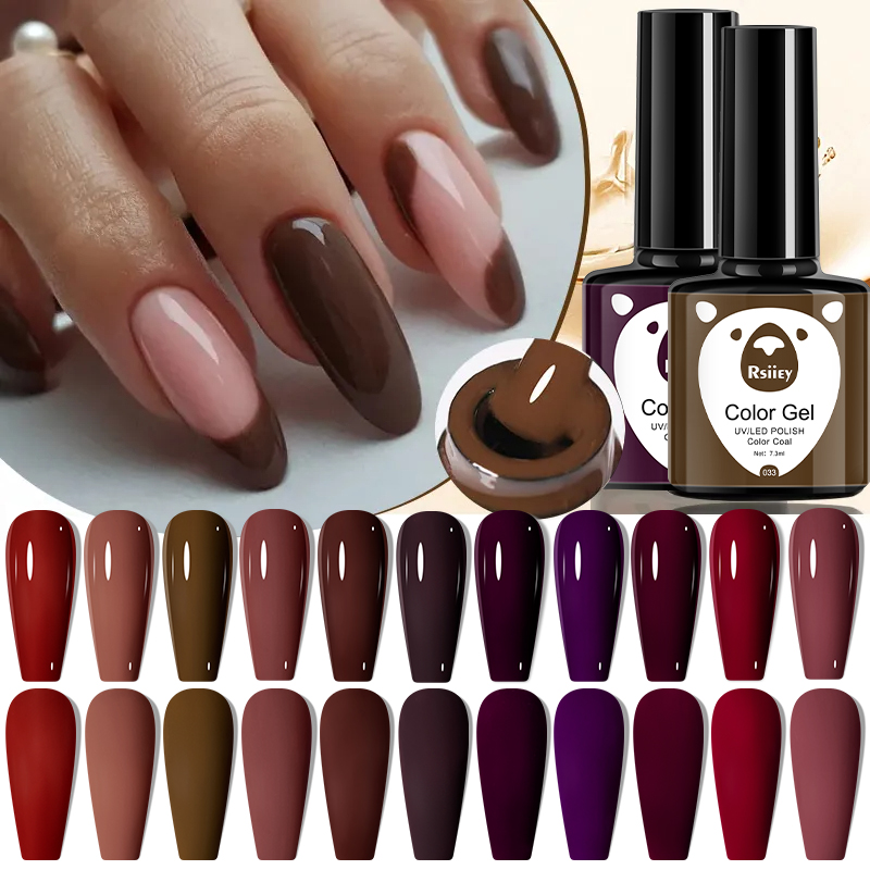 Novo XEIJAYI 11 Peças 7,3ml Esmalte de Unha em Gel Semi-permanente Verniz Híbrido Preto e Vermelho Arte de Unha UV