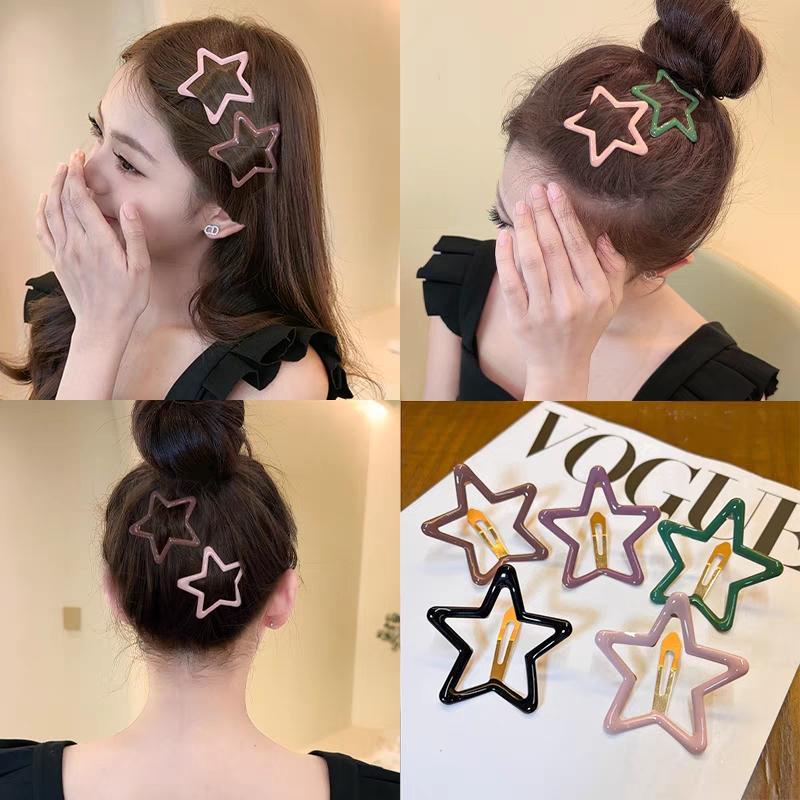 Estrela Cabelo 5 Pçs Clipes Conjunto Pentagrama Grampos De Minimalista BB Bang Feminino