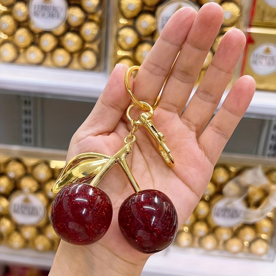 Chaveiro De Luxo Cereja Da Moda , Feminino Criativo Com Pingente De Frutas De Imitação De ...