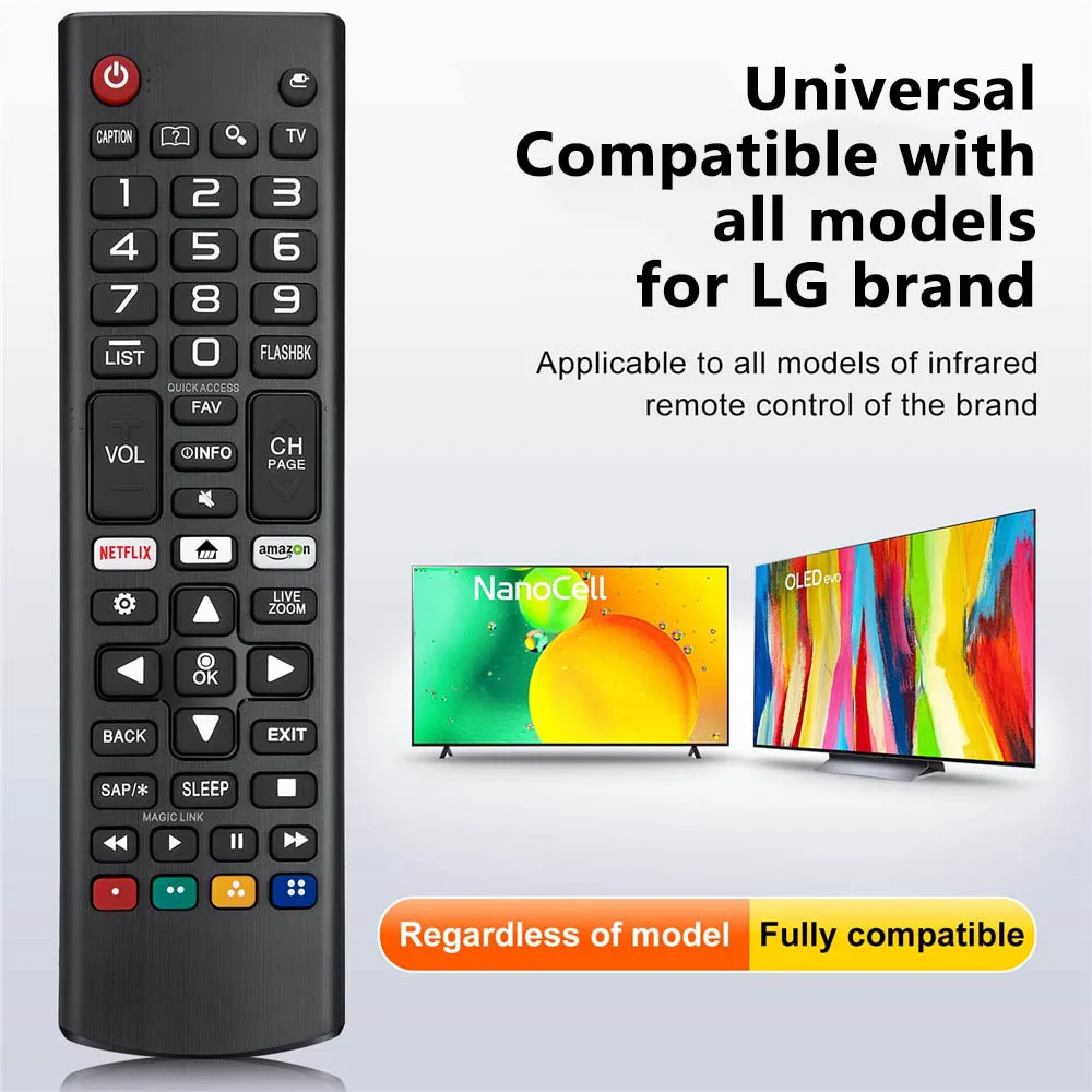 Controle Remoto Universal AKB75095307 Compatível LG Smart TV LED OLED UHD 4K HDR