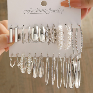 Conjunto De Brincos De Argola De Pérola De Prata Retrô Borboleta Cobra Design Para Mulher…