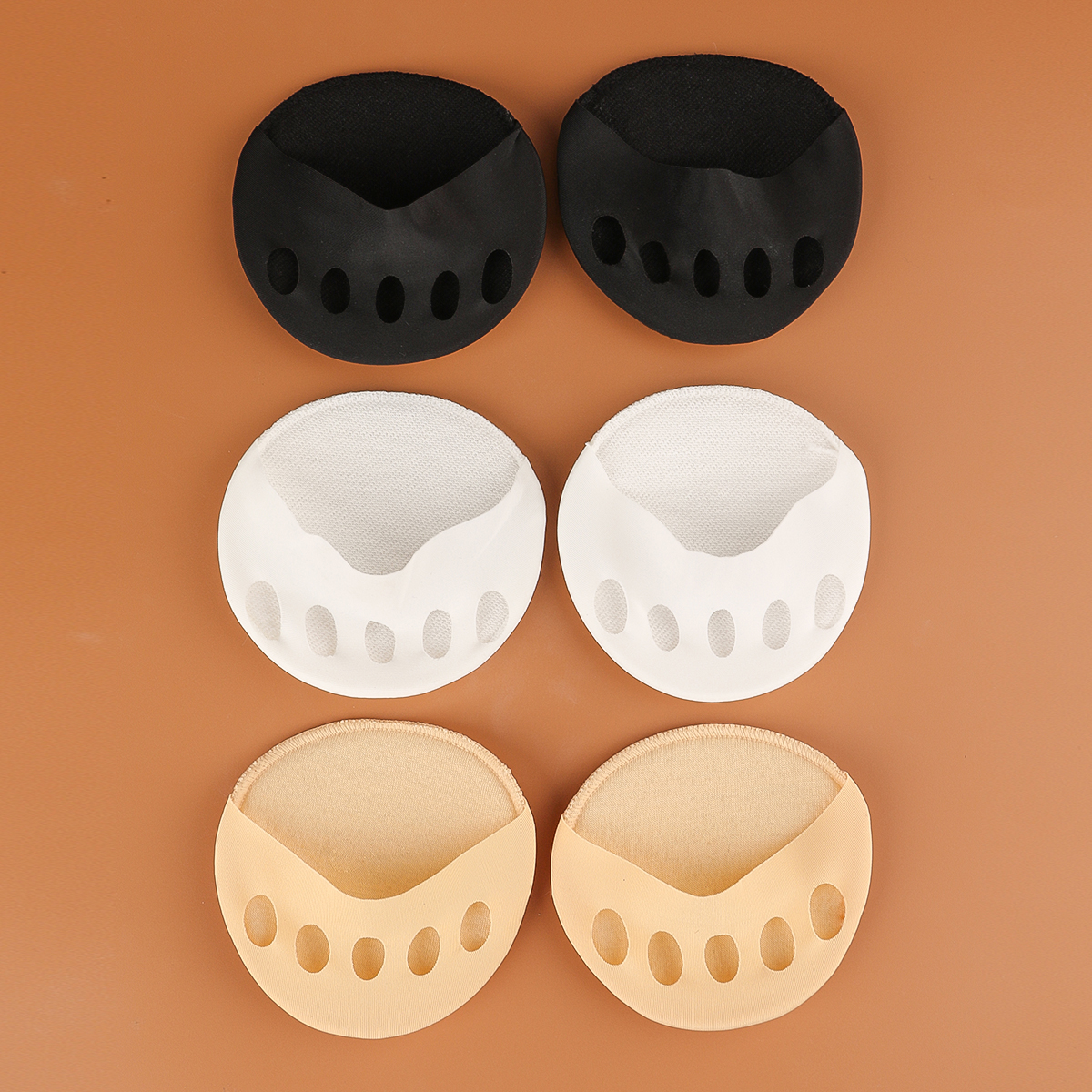 3 Pares De Almofadas Para Antepé Em Tecido Favo De Mel : Metatarsais Conforto Na Bola Dos Pés-Disponíveis 3 Cores Elegan