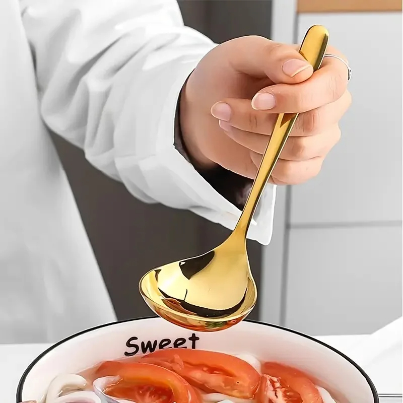 Novo 1Pc Colher de Aço Inoxidável Grossa Criativa com Cabo Longo Colher para Hot Pot de Hotel Colher para Sopa