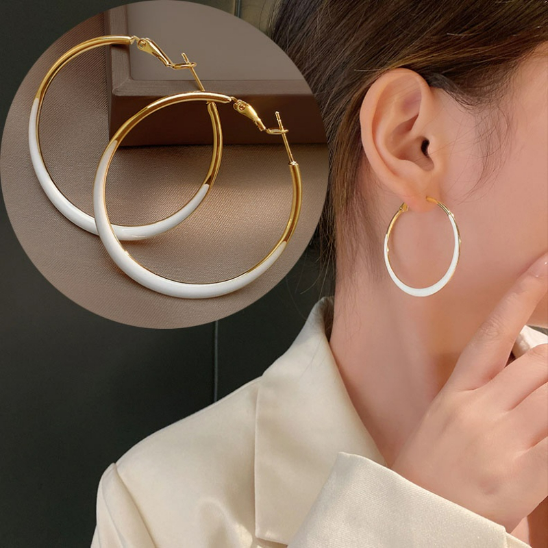 S925 Agulha De Prata Brincos Personalizados De Gotas Para Meninas Grandes Redondos Simples E Elegantes Jóias De