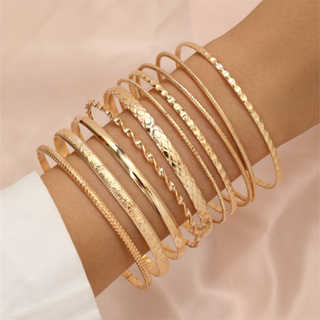 Lovito Pulseira de Metal com Textura LCS28A86 em Oferta na Shopee