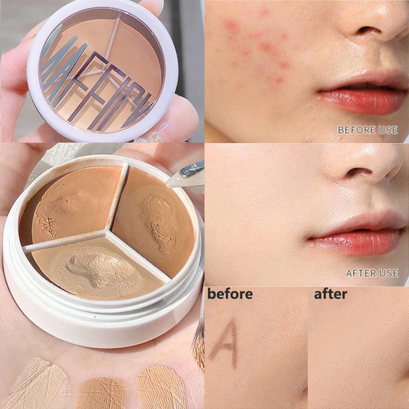 Imagem Corretivo De Três Cores Contorno De Tez Suave Efeito De Maquiagem Natural/Longa Duração E À Prova D'água Acessível Para 