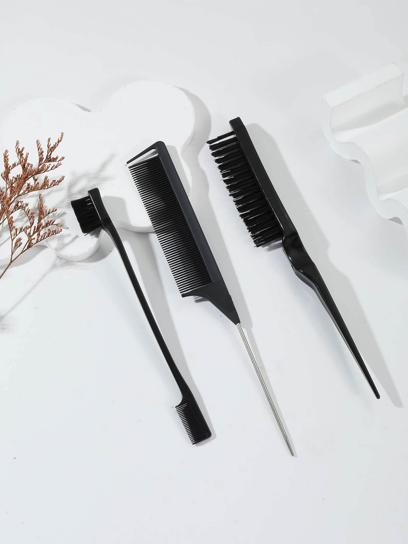 Conjunto De Pente De Cabelo De 3 Peças , Cauda De Rato , Escova De Linha Fina , Acessórios...