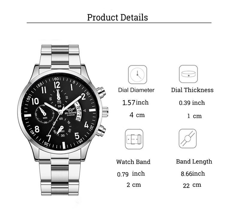 Nova Tendência Calendário De Negócios Em Escala De Moda casual Masculina Relógio De Quartzo Masculino Com Cinto De Aço