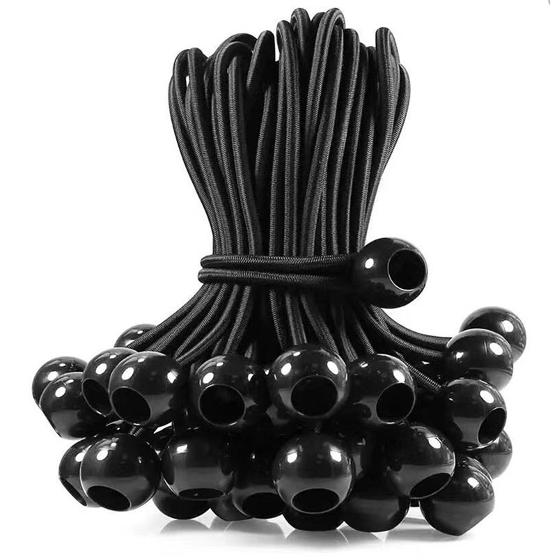 Cordões Elásticos de Bola com Fixação em Plástico para Barracas de Camping ao Ar Livre, Trampolim, Rede de Praia