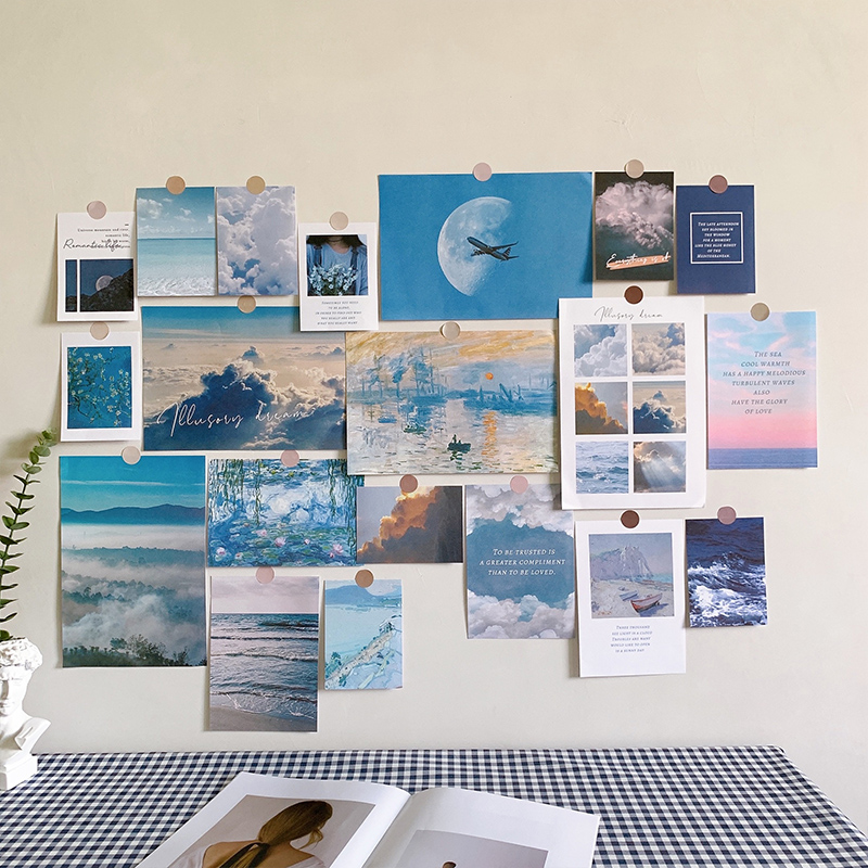20 Pçs Ins Pos ter Adesivo De Parede DIY Fundo Cartões De Papel Foto Adereços Ret ro Postais Decoração De Casa