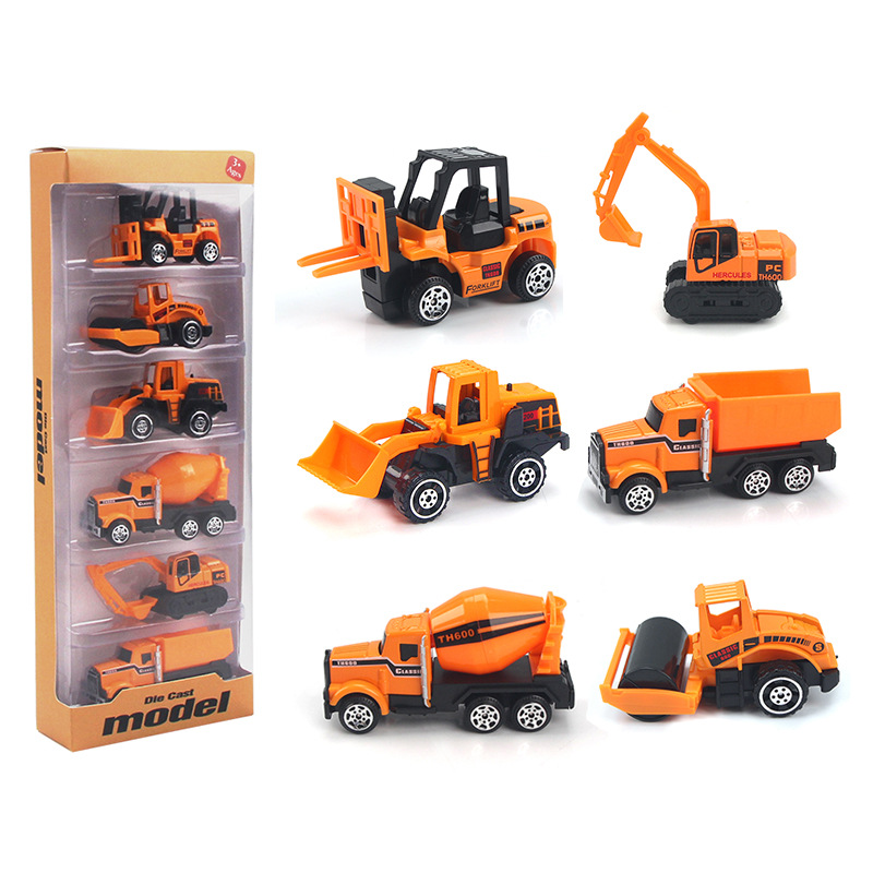 Novo Conjunto de 6 peças Mini Caminhão de Construção Engenharia Modelo de Carro Diecast Veículo Brinquedo Caminhão