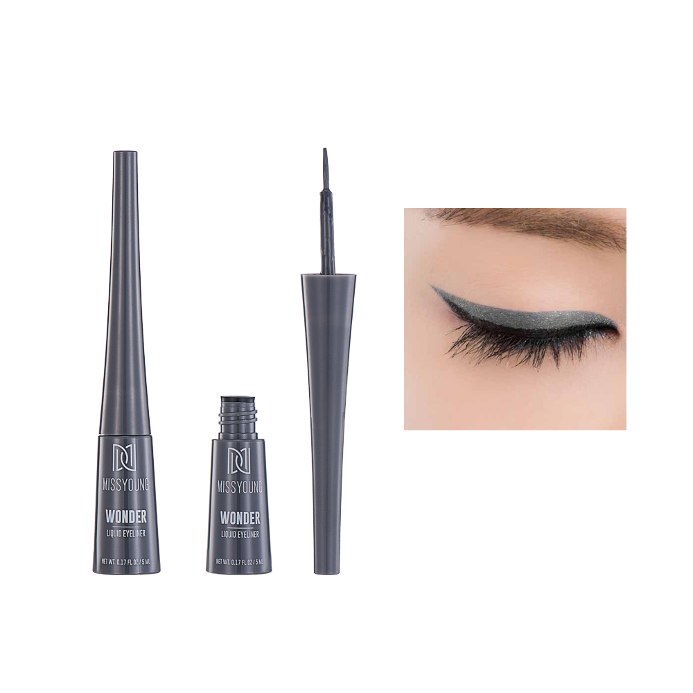 Delineador de Olhos Líquido Fosco à Prova d'Água de Longa Duração Preto, Azul e Cinza