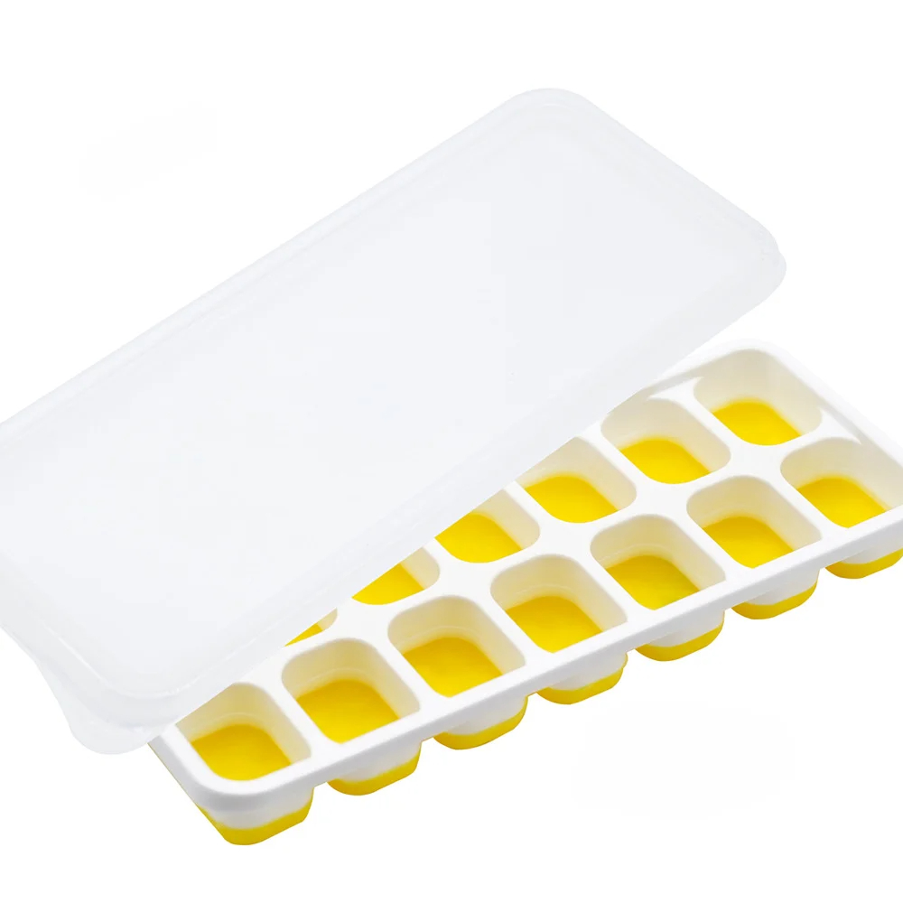 Novo molde de bandeja de gelo em silicone com 14 divisórias, forma quadrada para gelo, fabricador de cubos de gelo, não