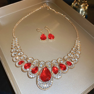 Conjunto De 3 Peças De Brincos E Colar Incrustados De Diamantes Para Mulheres-Luxo Francês em Oferta na Shopee