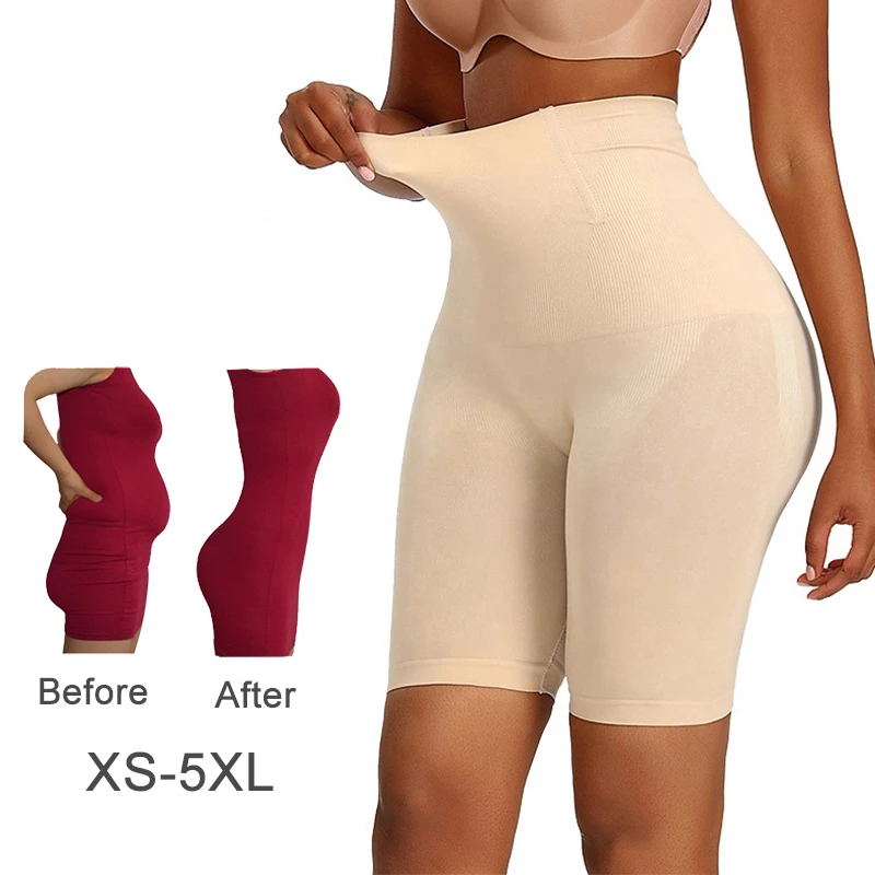 XS 5XL Calcinha De Cintura Alta Sem Costura Para Controle De Goma Mulheres Mais Tamanho Modeladora De Corpo Calção Barriga Estômago Abdominal