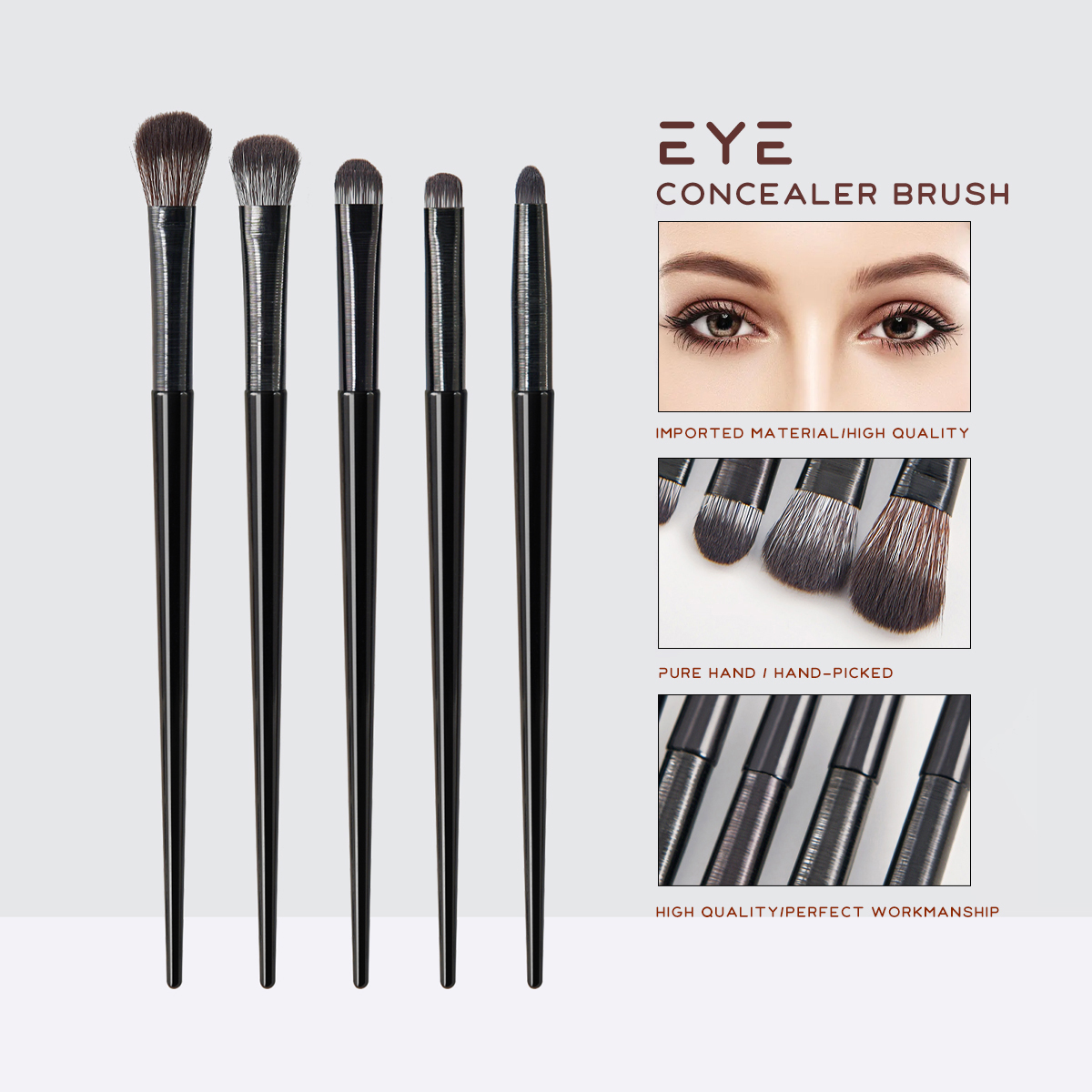 5pcs Black Eye Makeup Brush Set Inclui Escova de Maquiagem Black Eye Makeup Brush Escova de Contorno de Sombra do Nariz Escova de Contorno de Sombra Fábrica de Escovas de Manchas Venda Direta FINDCOLOR