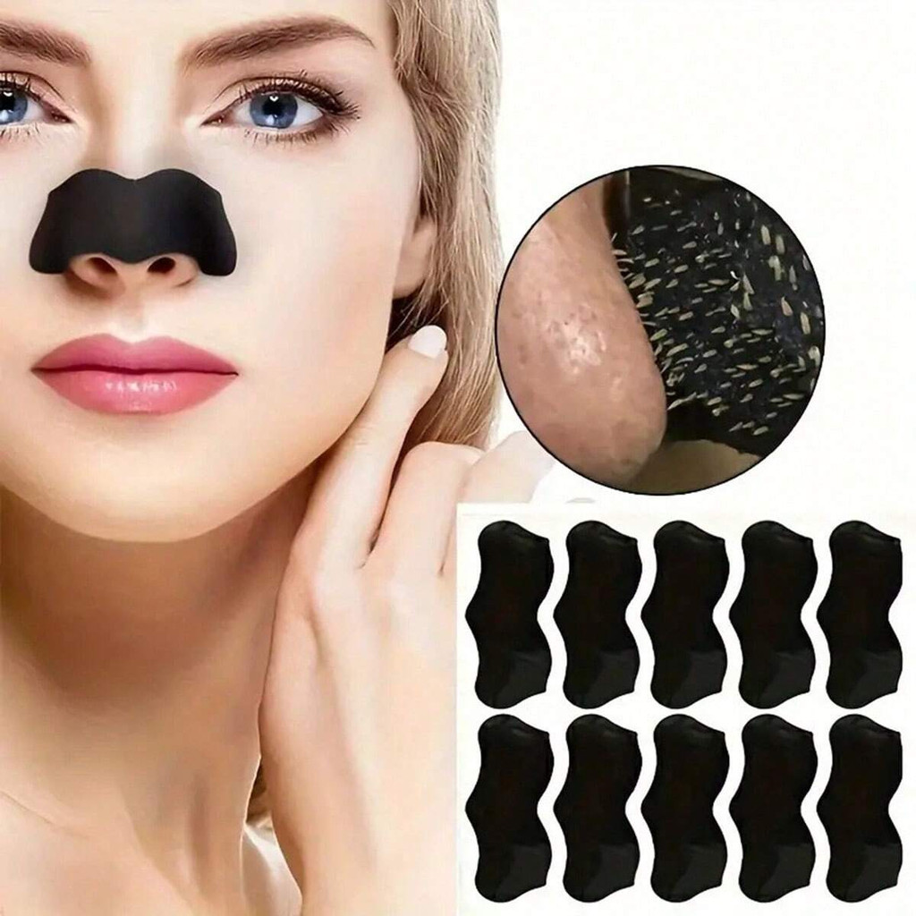 10/20/30/50 Pcs Tiras De Nariz De Cravo De Carvão De Bambu-Limpeza Profunda De Poros , Remoção De Acne E Brilho Da Zona 