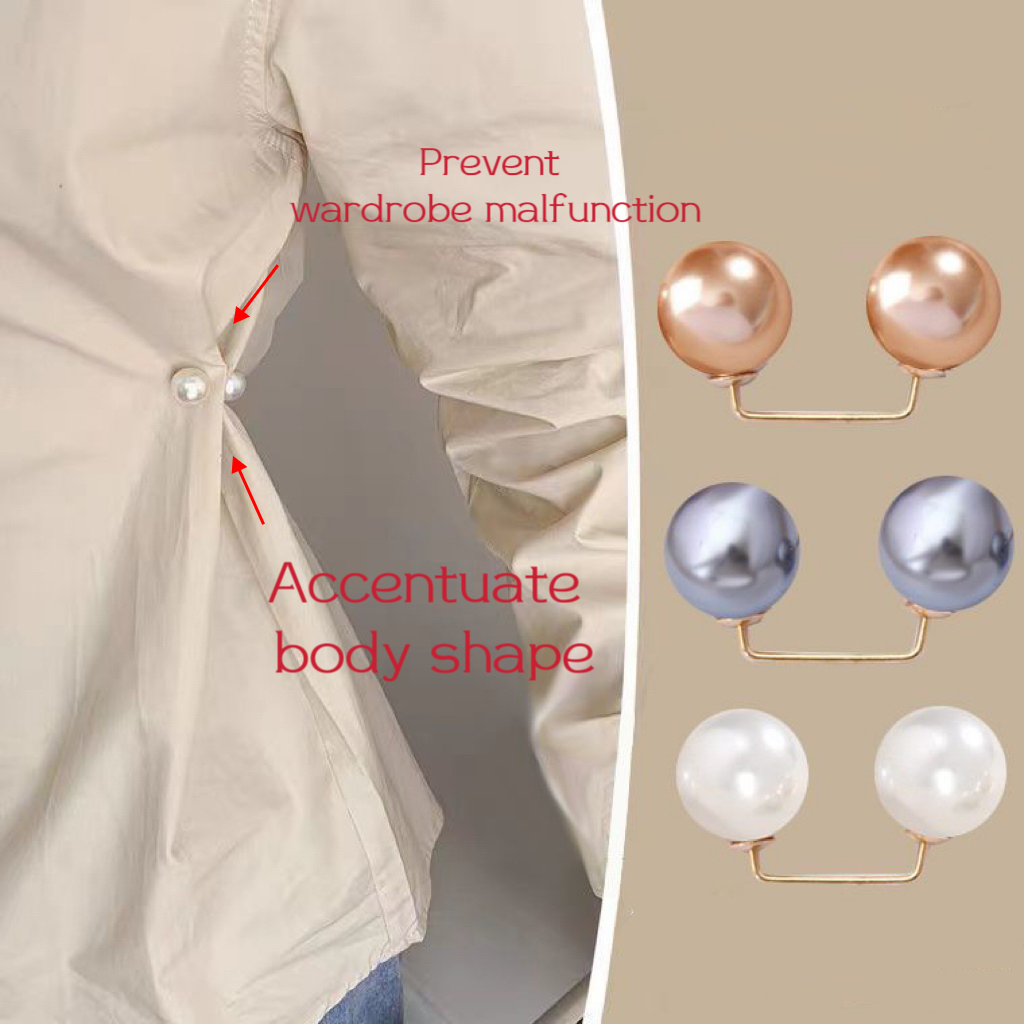 Broche para vestido feminino, clipe contra transparência, broche de pérola, para fixar roupas como calças, camisa ou