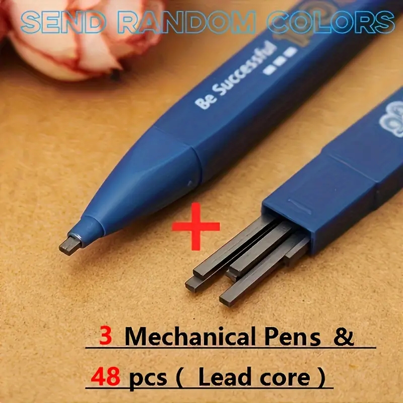 Conjunto de 13 lápis e materiais de escritório em 2B, lápis preto, suporte para lápis mecânicos com recargas, materiais