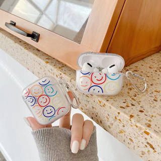 Smiley Face Suitable AirPodsPro2 Capa protetora 3a Geração Apple Fone de ouvido transparente AirPods2 Estilo simples pro homem mulher