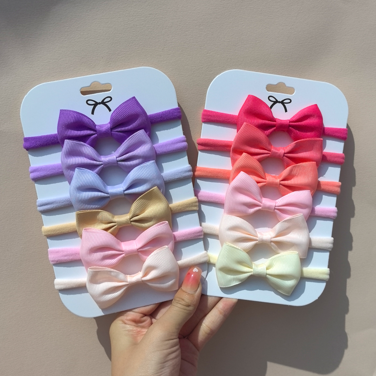 Tiara Com Laço Para Bebês Meninas , Fita De Gorgorão De Cor Sólida , Acessórios Cabelo E Crianças Pequenas