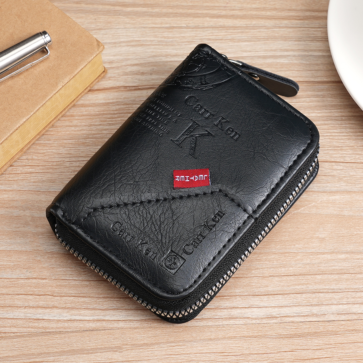 Porta-Cartões Masculino Vintage Com Zíper – Carteira Elegante Vários Bolso Para Moedas , Presente Ideal Ele