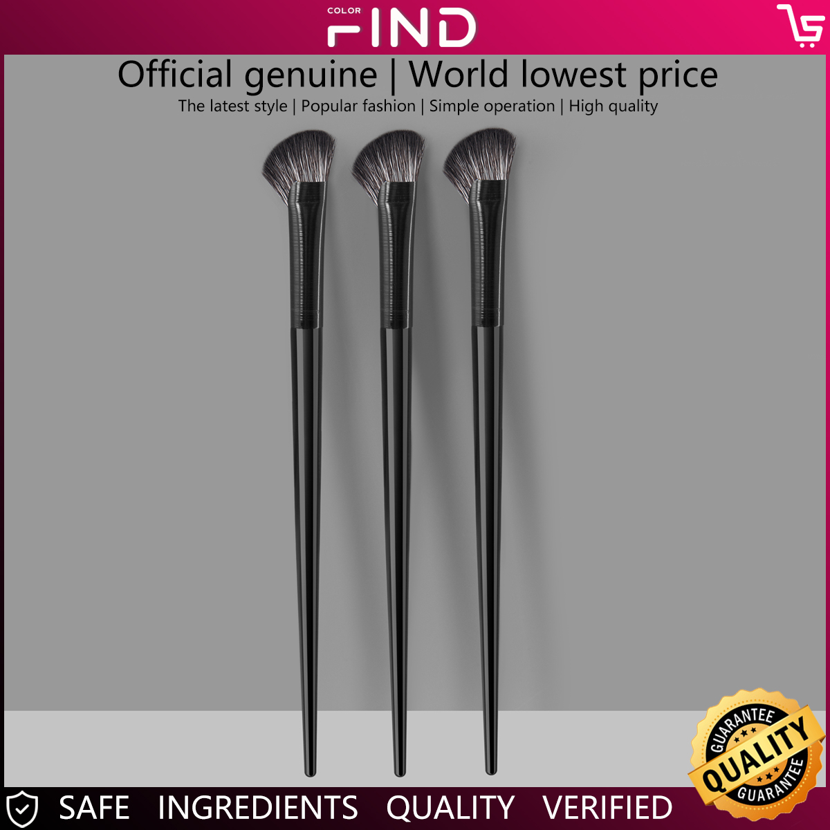 3 Conjunto de Escova de Maquiagem Tipo Falciforme Preto Conjunto de Escova de Maquiagem Yamane Nose Nose Smudge Brush Contour Brush Brightening Brush Smudge Brush Factory Venda Direta FINDCOLOR Gift Household