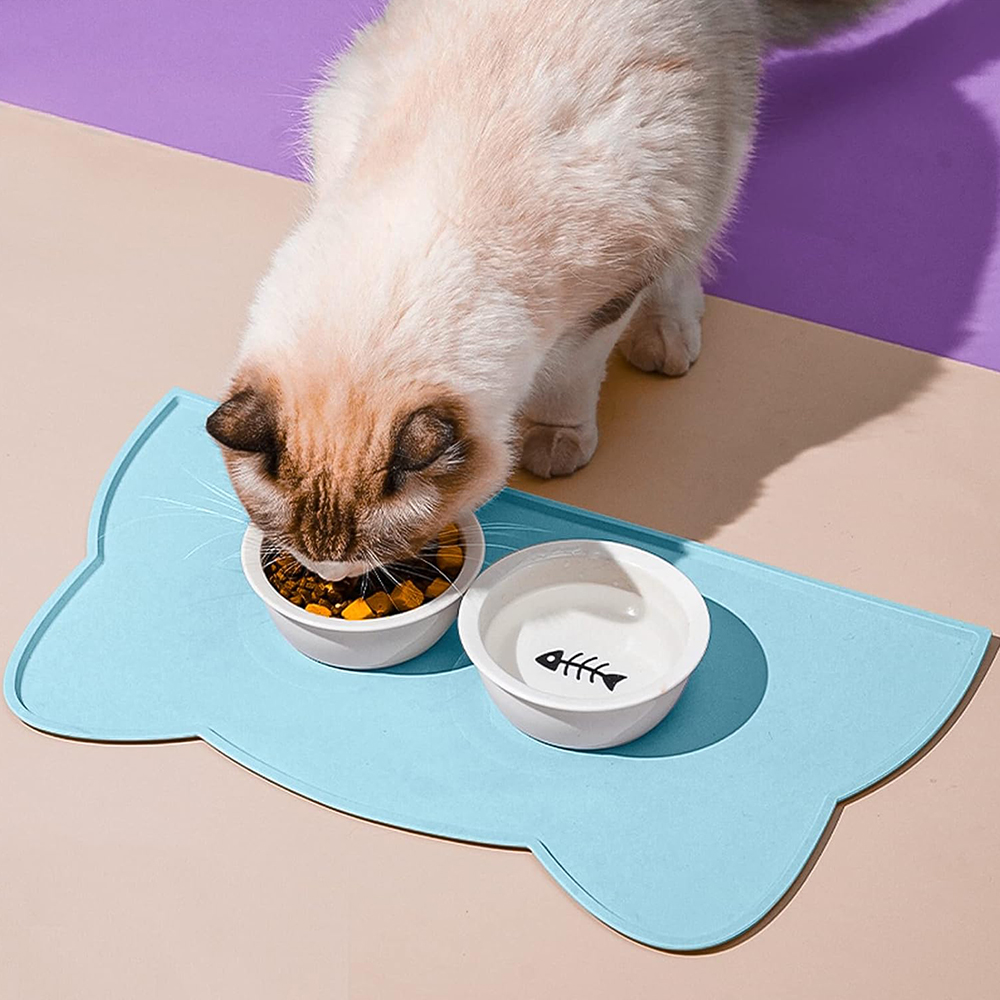 Tapete de Alimentação para Cães e Gatos PetDine 2025, Tapete de Silicone Antiderrapante à Prova d'Água para Comedouro