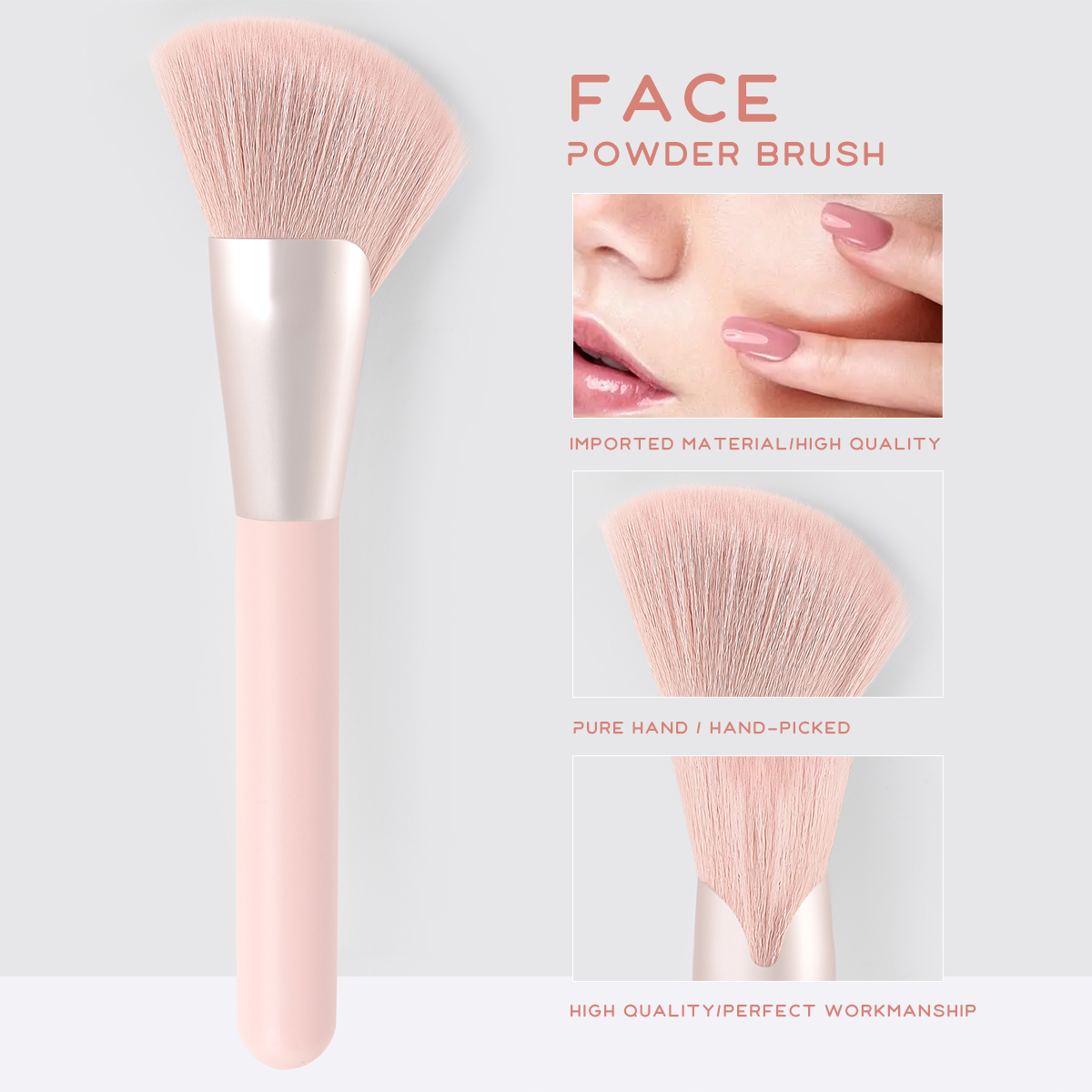 1 Escova Pink Loose Powder Brush Maquiagem em Pó Escova Concubina Smiley Face Makeup Brush Blush Escova Contorno Escova Multifuncional Fábrica de Escovas Venda Direta FINDCOLOR