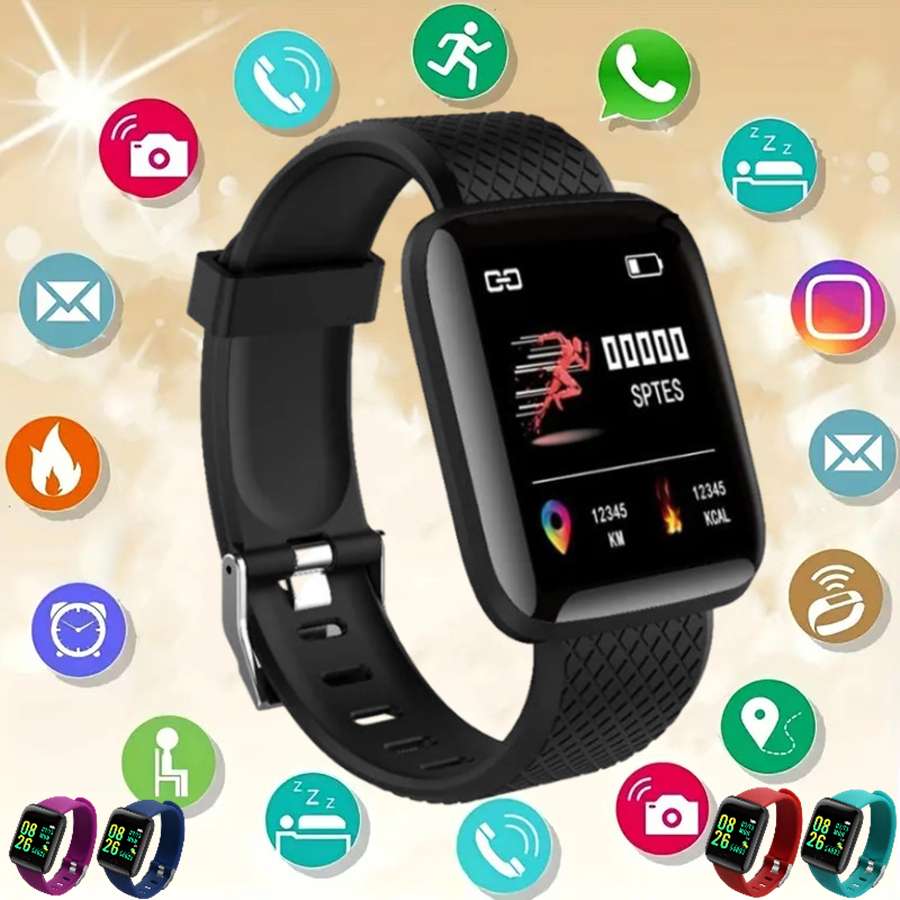 116plus Bluetooth Esporte Sem Fio Smartwatch Rastreador De Fitness Pulseira Para Homens Mulheres Pedômetro Freqüência Ca