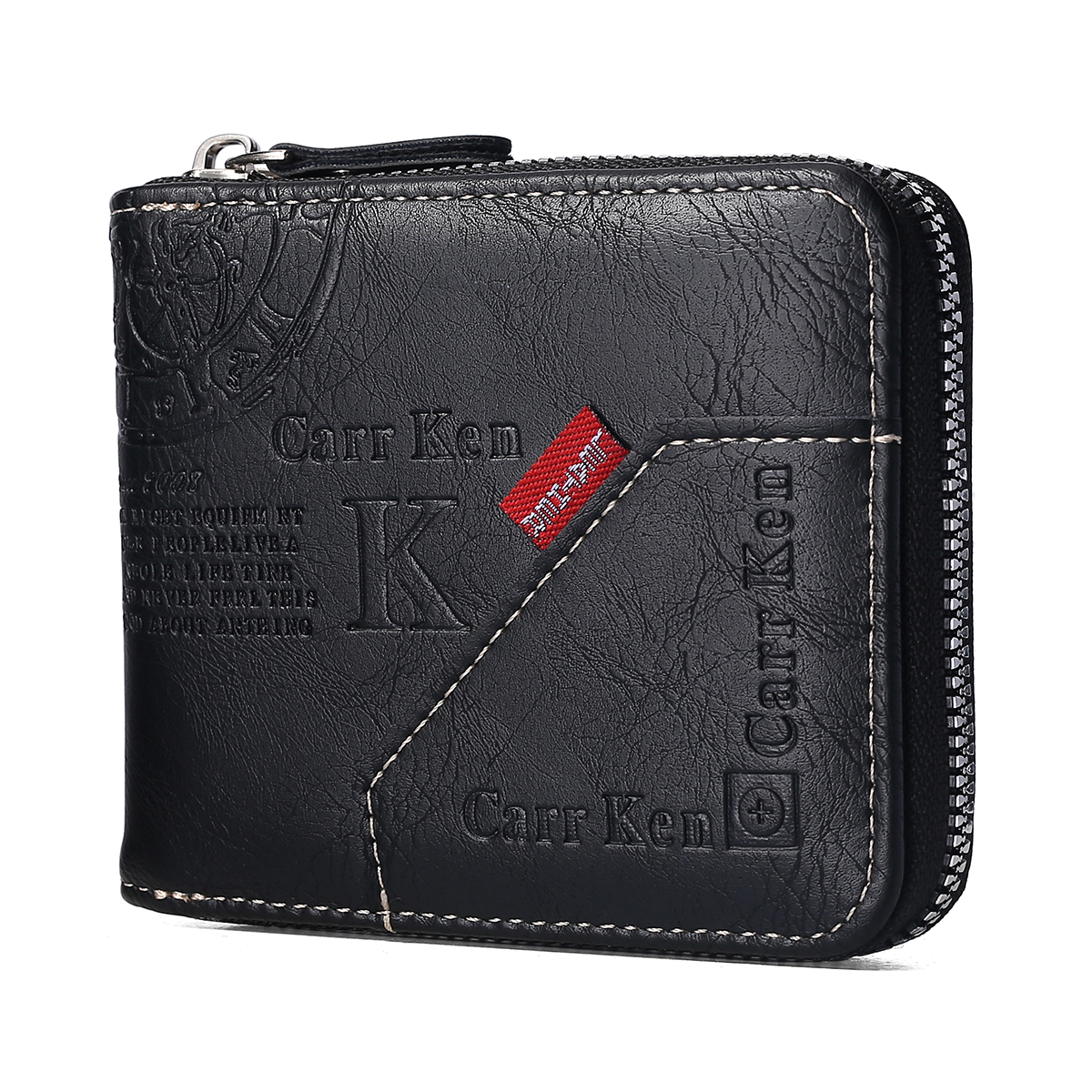 Detalhes do Carteira Curta Masculina Com Zíper Empresarial | Patchwork Elegante Jovem Multifuncional Bolsa De Bolso Para Moedas Pres