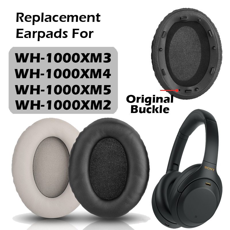 Almofadas de Reposição Compatíveis com Sony XM2, XM3, XM4, XM5, Espuma de Memória com Isolamento de Ruído