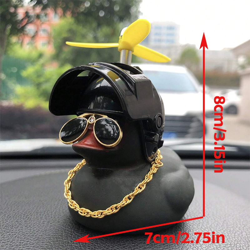 Novo enfeite de carro com 1 unidade - Patinho preto DIY com hélice de bambu para bicicleta ou moto, sino de patinho