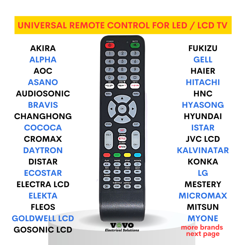 Controle Remoto Universal Para TV RM-L1210 Pro Sharp Hisense Skyworth Haier Panasonic LCD LED Smart TVS
