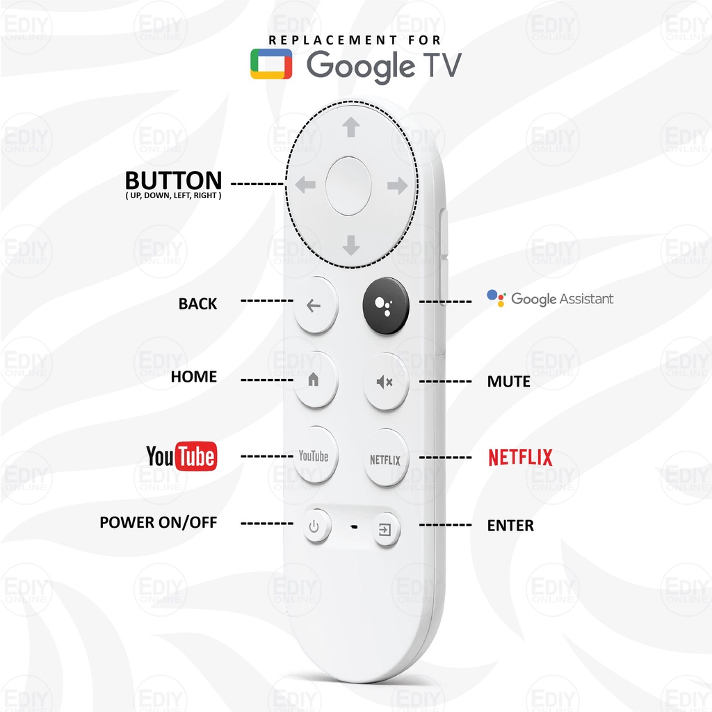 Novo G9N9N para Chromecast com Controle Remoto Bluetooth por Voz para GA01920-US, GA01923-US, GA01919-US, Requer
