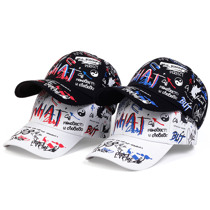 Boné Unissex Estilo Graffiti: Ajustável Boné de Beisebol Hip Hop para Homens e Mulheres em Movimento em Oferta na Shopee