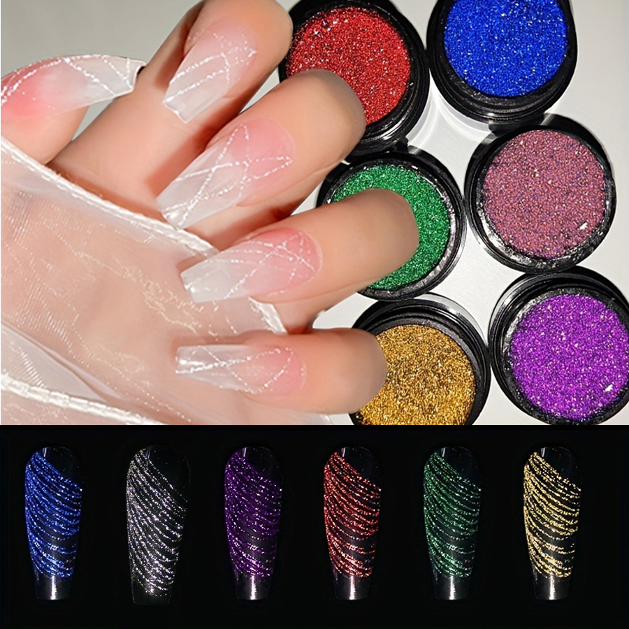 6pcs/set Nail Spider Gel De Aranha De Unhas Embebido Em Glitter UV Verniz Linha De Arame De Desenho Manicure Beauty DIY Art Cola Adesiva