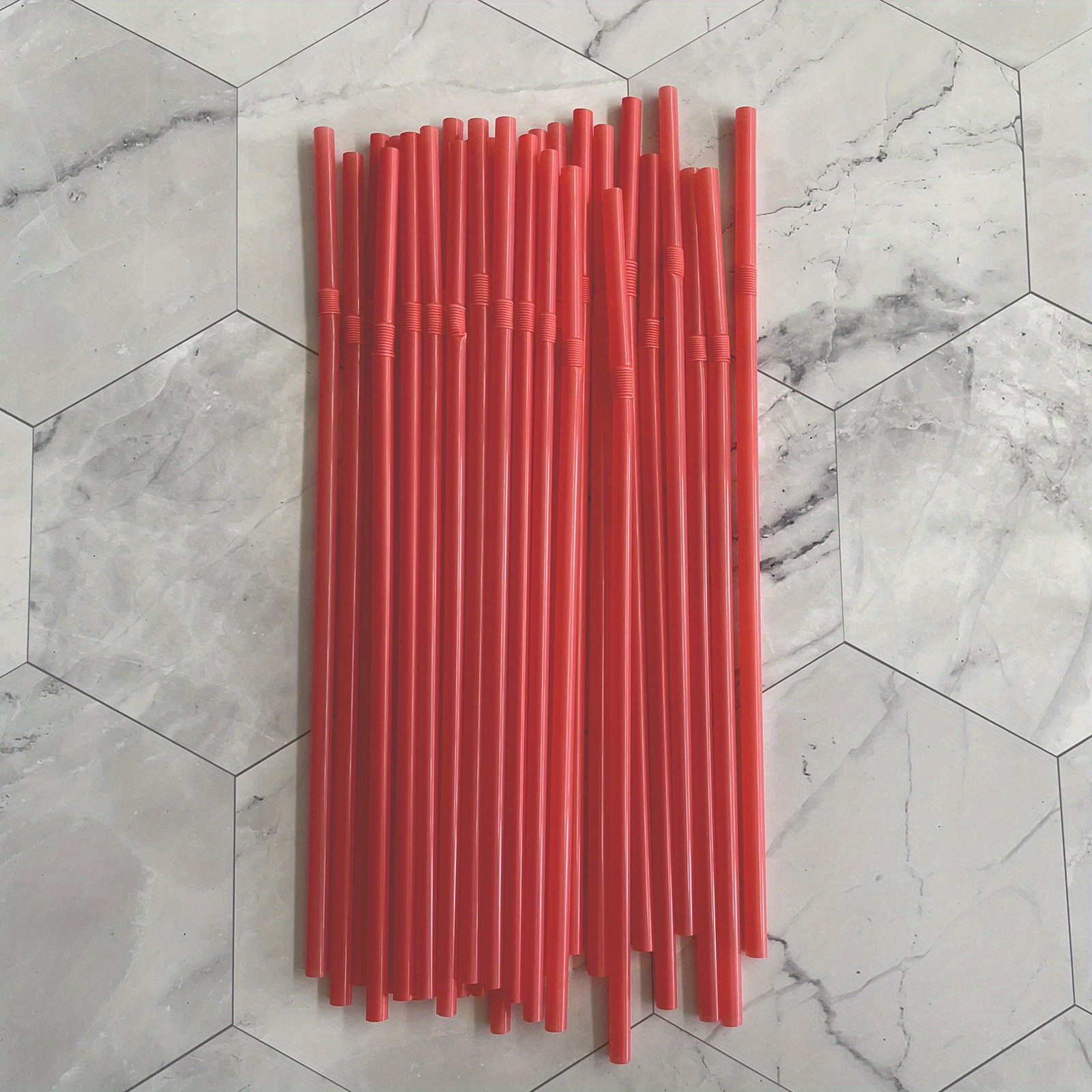 100/500pcs Canudos Plásticos Flexíveis Vermelho Laranja Amarelo Verde Rosa Azul Roxo Uso Único